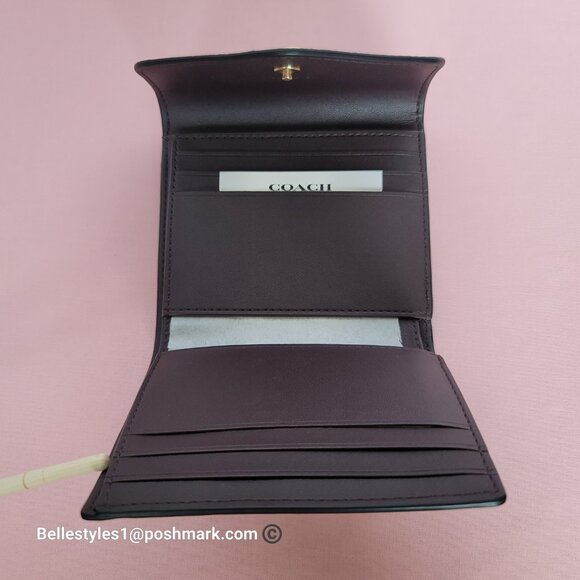 COACH Wyn Crossgrain Leather Small Leather Wallet- Black color π$89. β - Picture 13 of 16